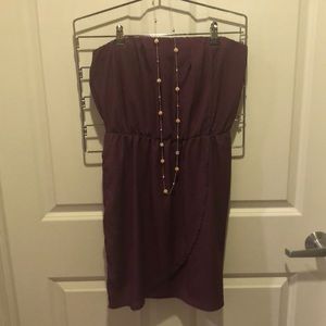 Flirty purple strapless sundress. Large 💜